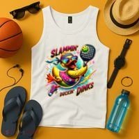 Slammin Duckin Dinks Funny Pickleball Rubber Duck Tank Top thumb 4