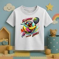 Slammin Duckin Dinks Funny Pickleball Rubber Duck Toddler T-Shirt thumb 3