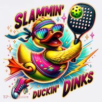Slammin Duckin Dinks Funny Pickleball Rubber Duck Toddler T-Shirt thumb 4