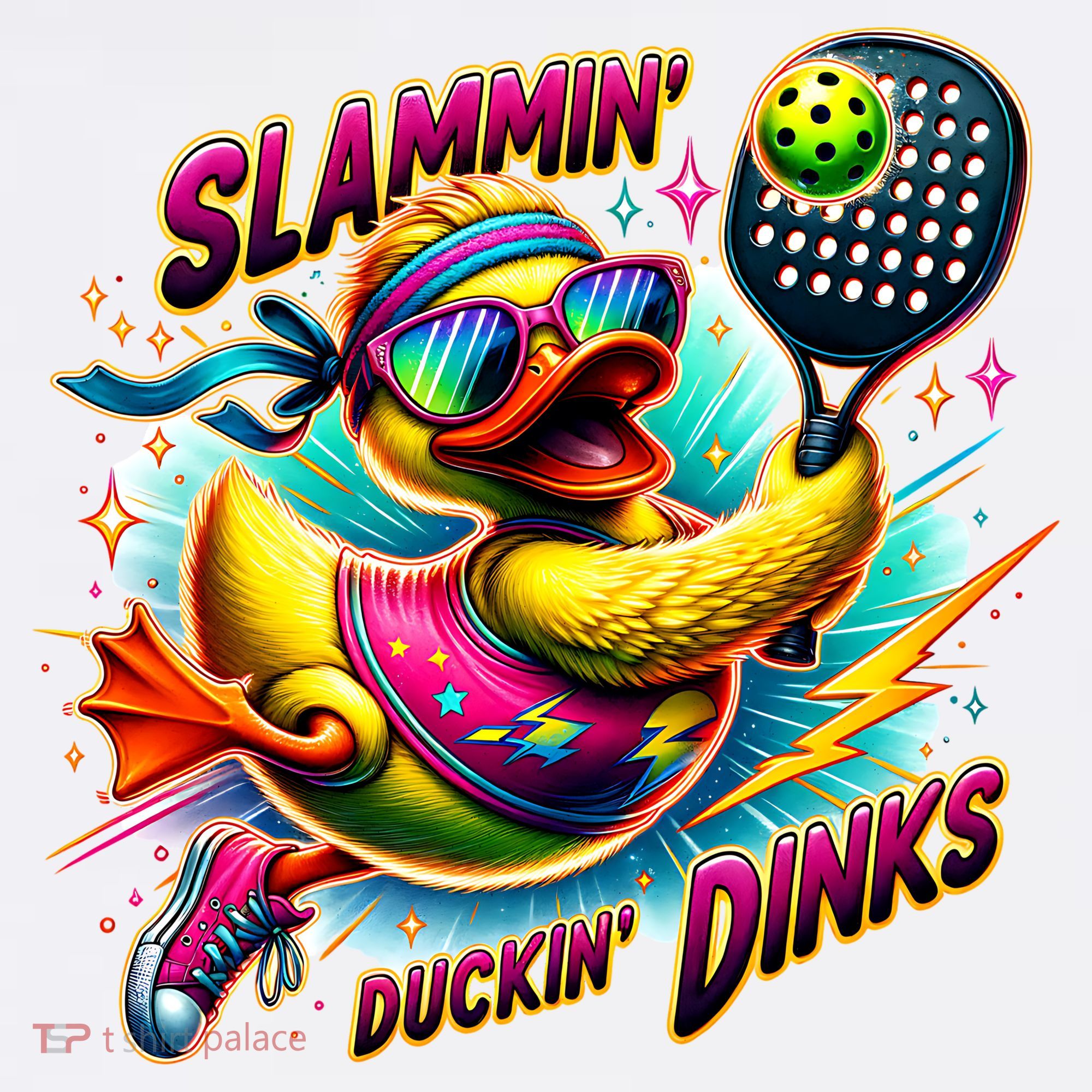 Slammin Duckin Dinks Funny Pickleball Rubber Duck Women's Long Sleeve Shirt