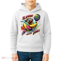 Slammin Duckin Dinks Funny Pickleball Rubber Duck Kids Hoodie thumb 4