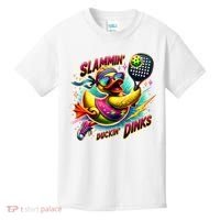 Slammin Duckin Dinks Funny Pickleball Rubber Duck Kids T-Shirt thumb 0