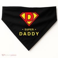 Super Daddy Dad Is My Hero Fathers Day USA-Made Doggie Bandana thumb 0