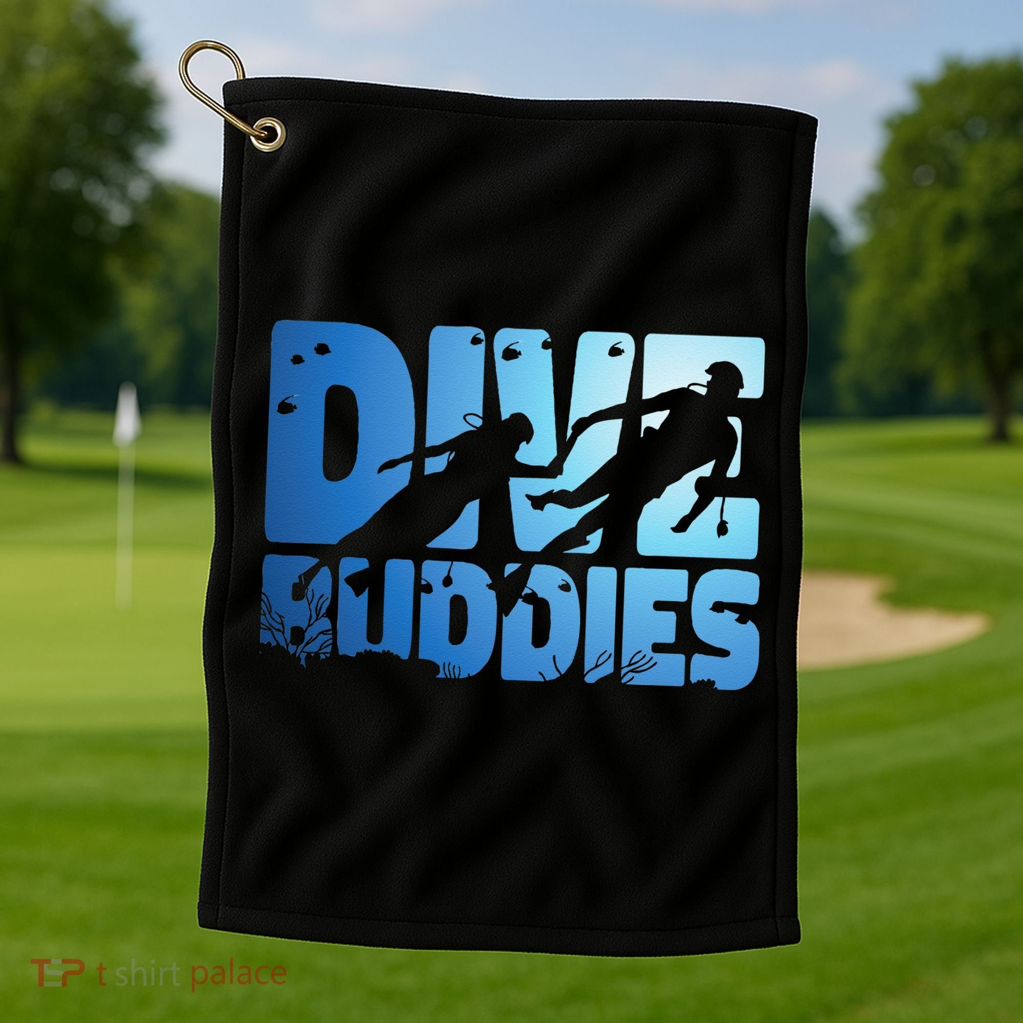 Scuba Diving Diver Dive Buddies Golf Towel