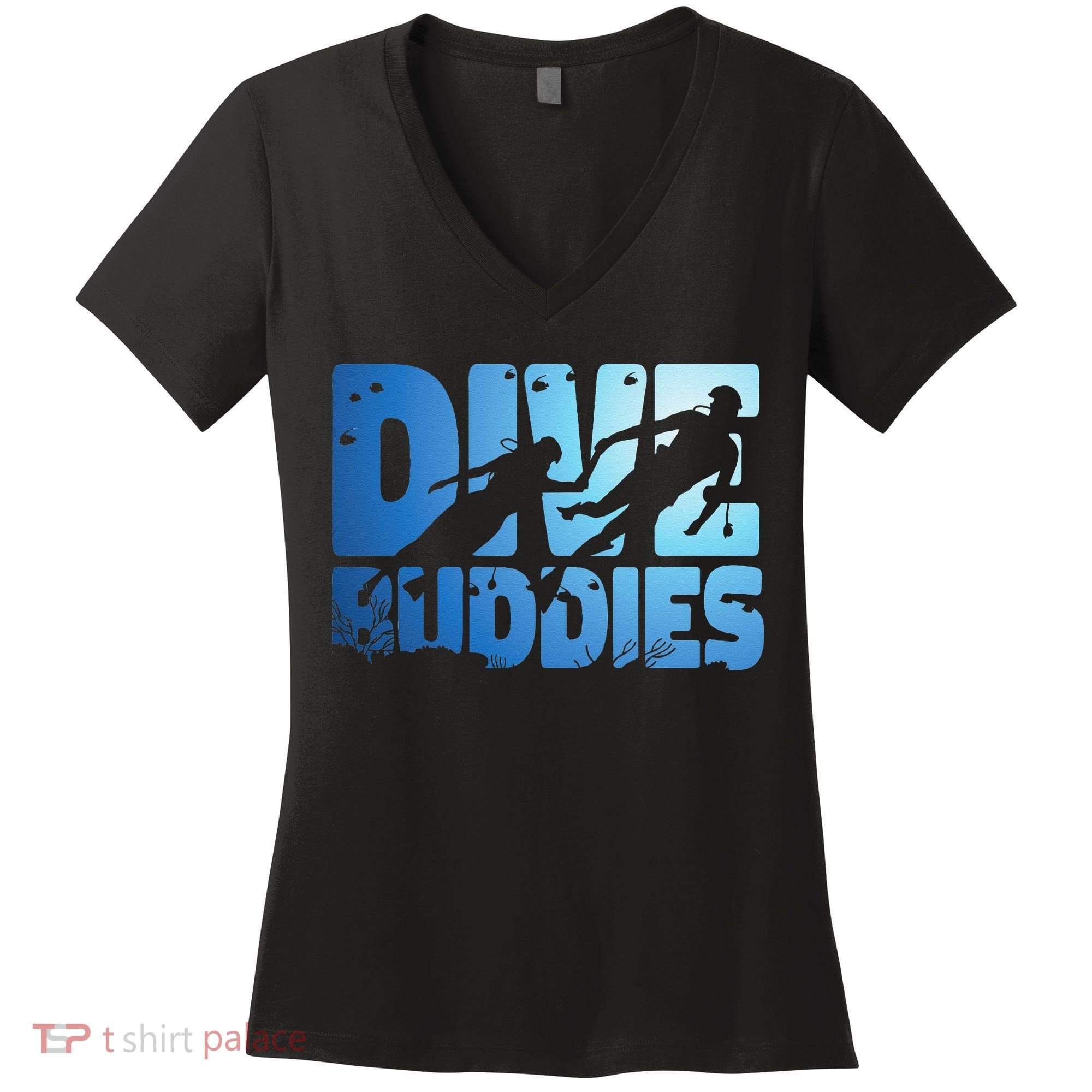 Scuba Diving Diver Dive Buddies Women's V-Neck T-Shirt