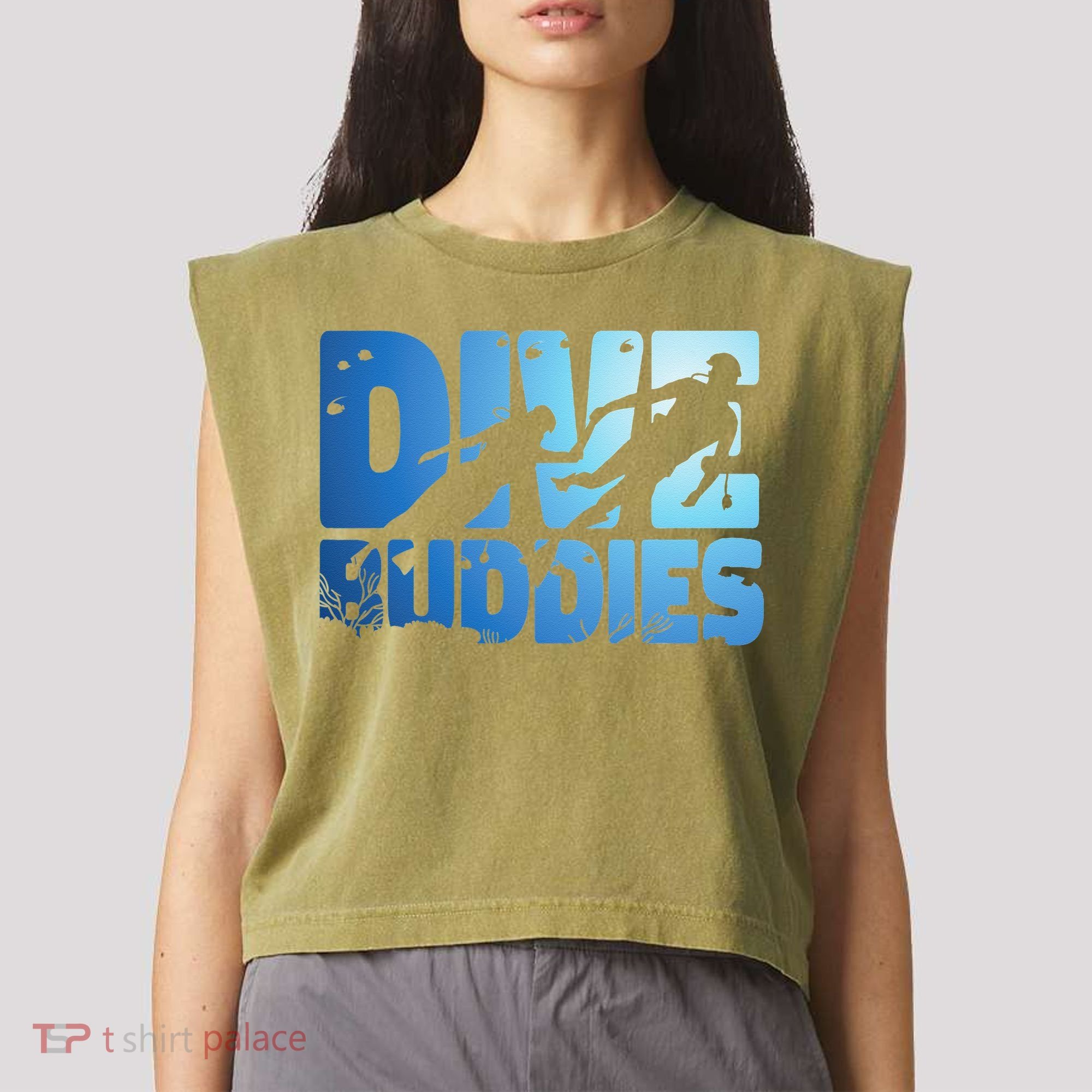 Scuba Diving Diver Dive Buddies Garment-Dyed Women's Muscle Tee