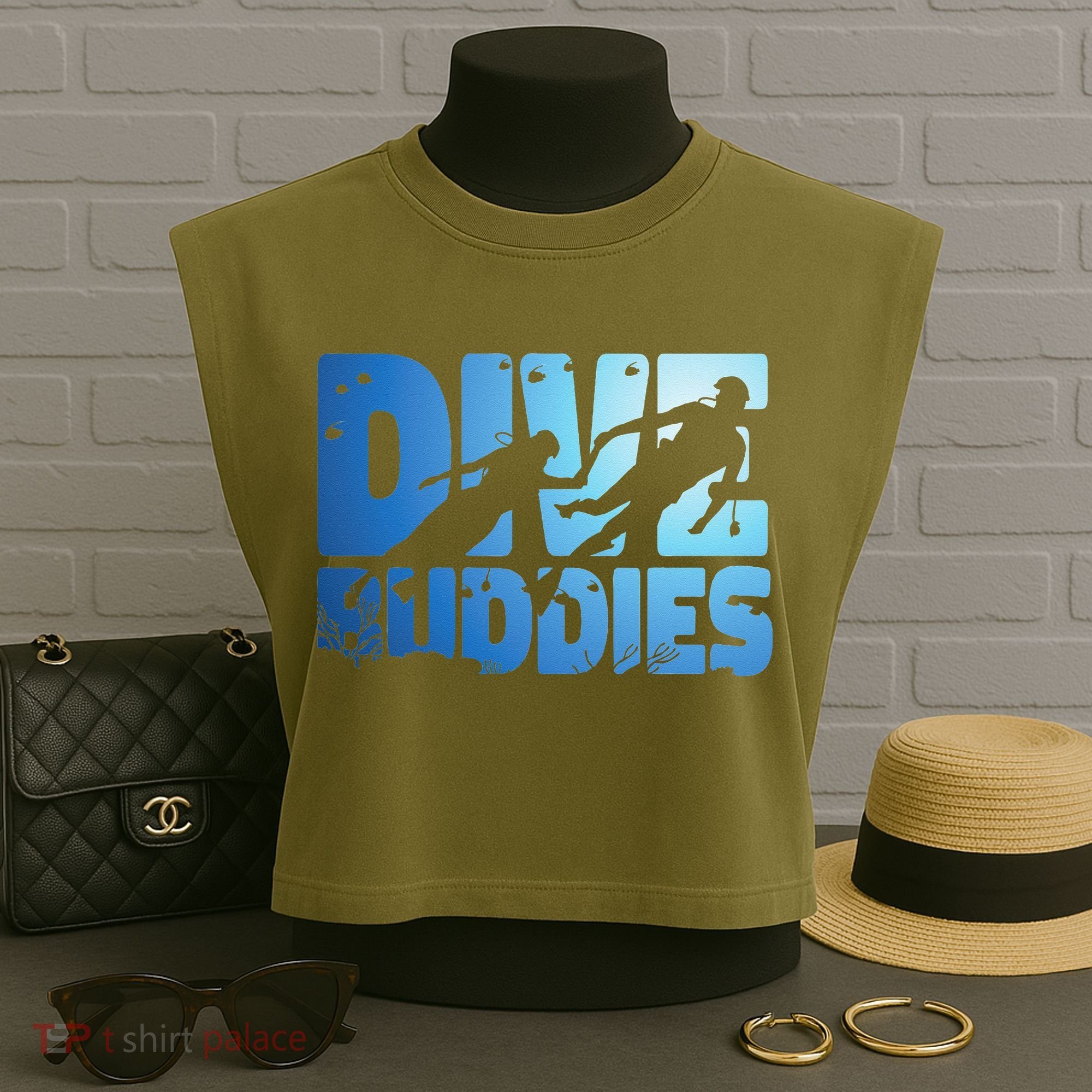 Scuba Diving Diver Dive Buddies Garment-Dyed Women's Muscle Tee