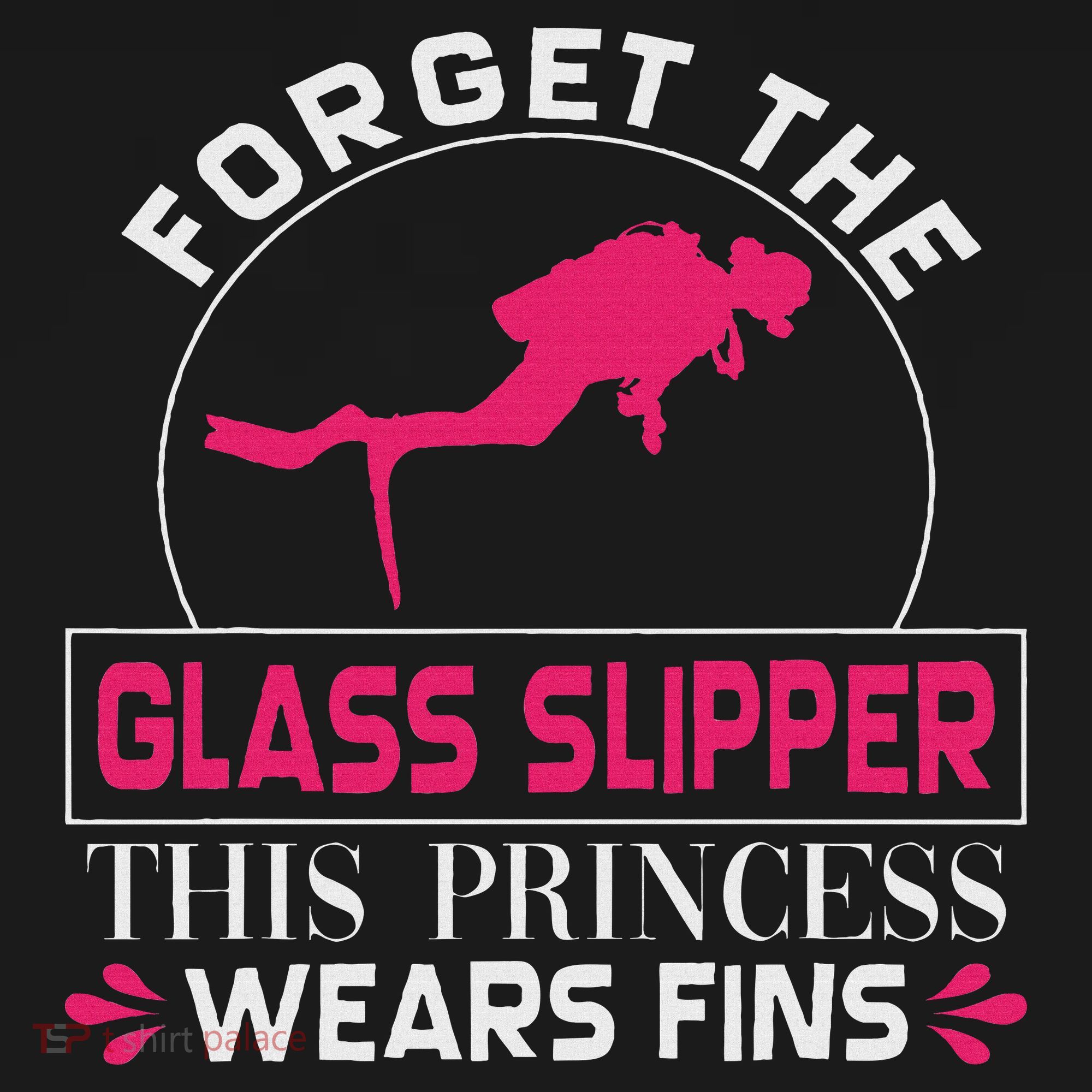 Scuba Diving Diver Girl Forget Glass Slipper Princess Fins Women's Hoodie