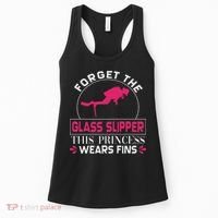 Scuba Diving Diver Girl Forget Glass Slipper Princess Fins Women's Tank Top thumb 0