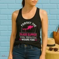 Scuba Diving Diver Girl Forget Glass Slipper Princess Fins Women's Tank Top thumb 2