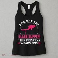 Scuba Diving Diver Girl Forget Glass Slipper Princess Fins Women's Tank Top thumb 3