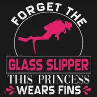 Scuba Diving Diver Girl Forget Glass Slipper Princess Fins Women's Tank Top thumb 5