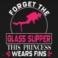 Scuba Diving Diver Girl Forget Glass Slipper Princess Fins T-Shirt thumb 7