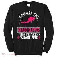 Scuba Diving Diver Forget Glass Slipper Princess Fins Sweatshirt thumb 0