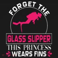 Scuba Diving Diver Forget Glass Slipper Princess Fins Women's Hoodie thumb 2