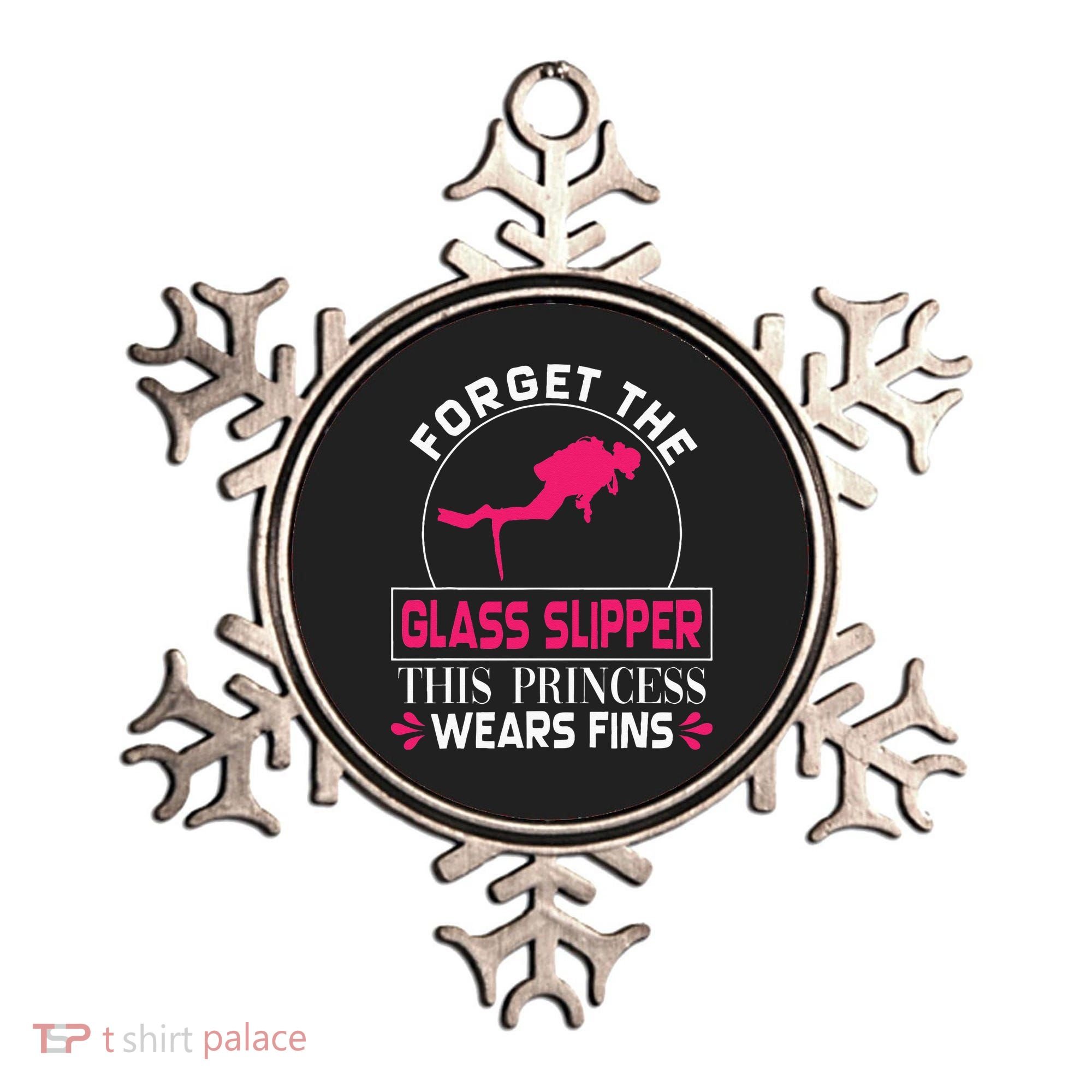 Scuba Diving Diver Forget Glass Slipper Princess Fins Ornament