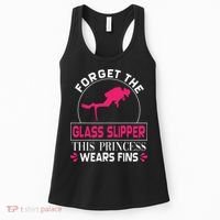 Scuba Diving Diver Forget Glass Slipper Princess Fins Women's Tank Top thumb 0