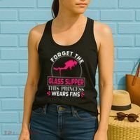 Scuba Diving Diver Forget Glass Slipper Princess Fins Women's Tank Top thumb 2