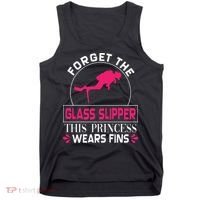 Scuba Diving Diver Forget Glass Slipper Princess Fins Tank Top thumb 0