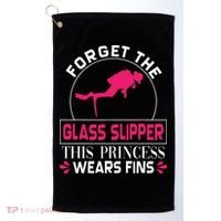 Scuba Diving Diver Forget Glass Slipper Princess Fins Golf Towel thumb 0