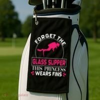 Scuba Diving Diver Forget Glass Slipper Princess Fins Golf Towel thumb 2