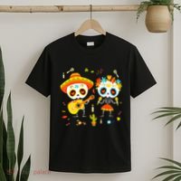 Skeleton Dancing Dia De Los Muertos Day Of Dead T-Shirt thumb 2