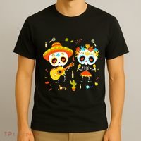 Skeleton Dancing Dia De Los Muertos Day Of Dead T-Shirt thumb 3