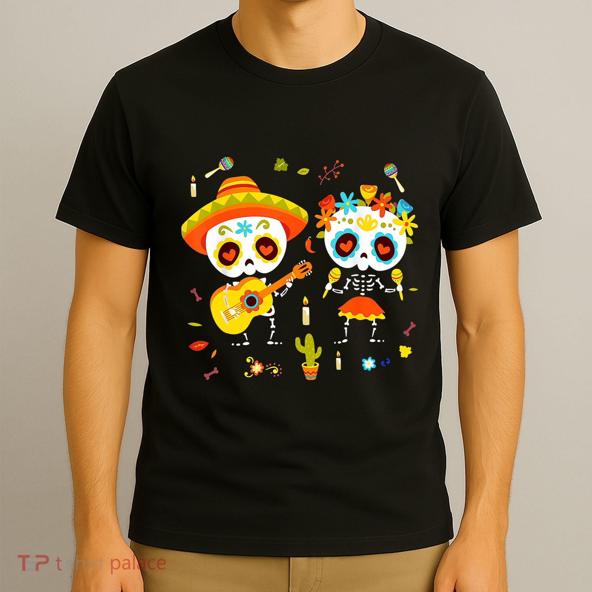 Skeleton Dancing Dia De Los Muertos Day Of Dead T-Shirt