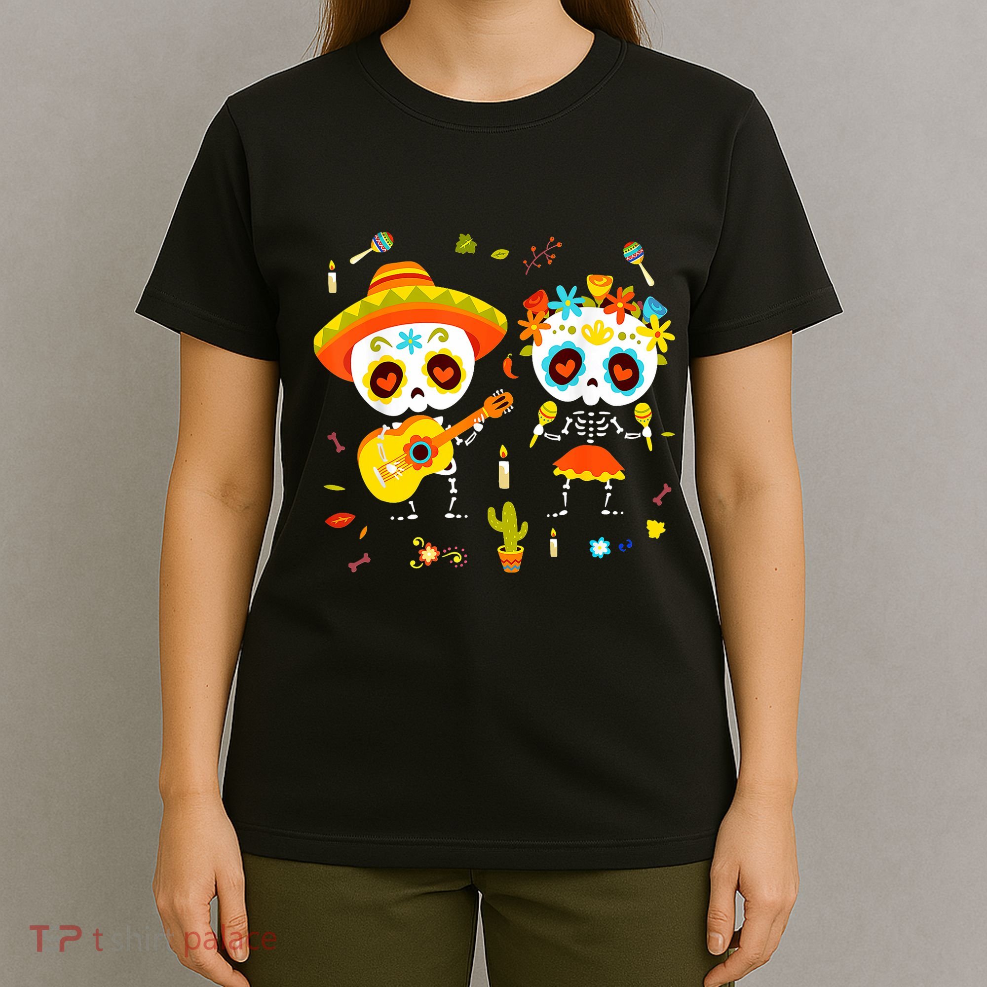 Skeleton Dancing Dia De Los Muertos Day Of Dead T-Shirt