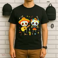 Skeleton Dancing Dia De Los Muertos Day Of Dead T-Shirt thumb 6