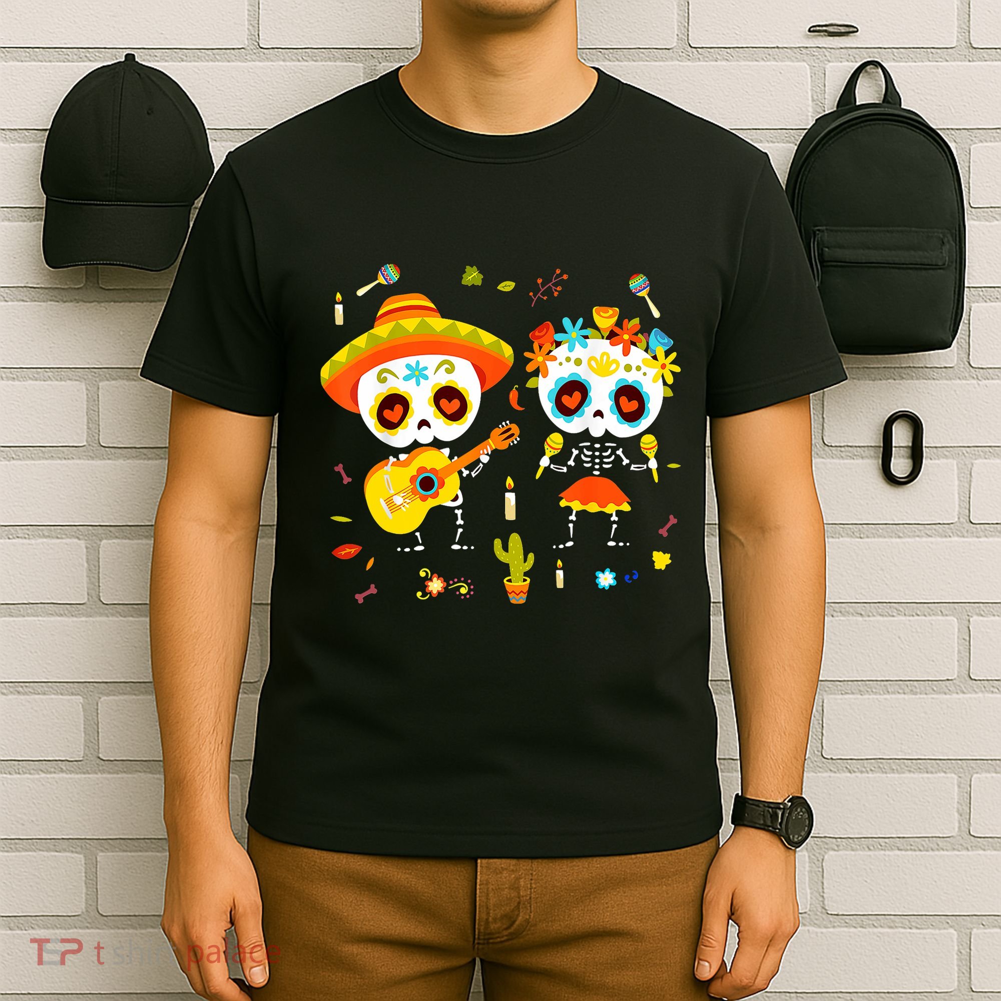 Skeleton Dancing Dia De Los Muertos Day Of Dead T-Shirt