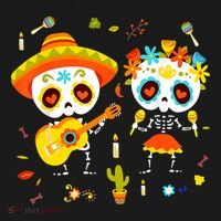 Skeleton Dancing Dia De Los Muertos Day Of Dead Bucket Hat thumb 4