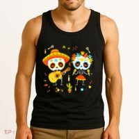 Skeleton Dancing Dia De Los Muertos Day Of Dead Tank Top thumb 3