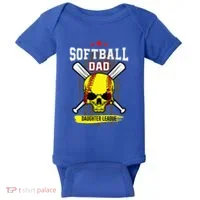 Softball Dad Daughter League Baby Bodysuit thumb 0