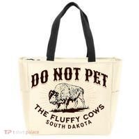 South Dakota Do Not Pet The Fluffy Cows Bison Souvenir Tote Bag thumb 0
