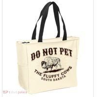 South Dakota Do Not Pet The Fluffy Cows Bison Souvenir Tote Bag thumb 2