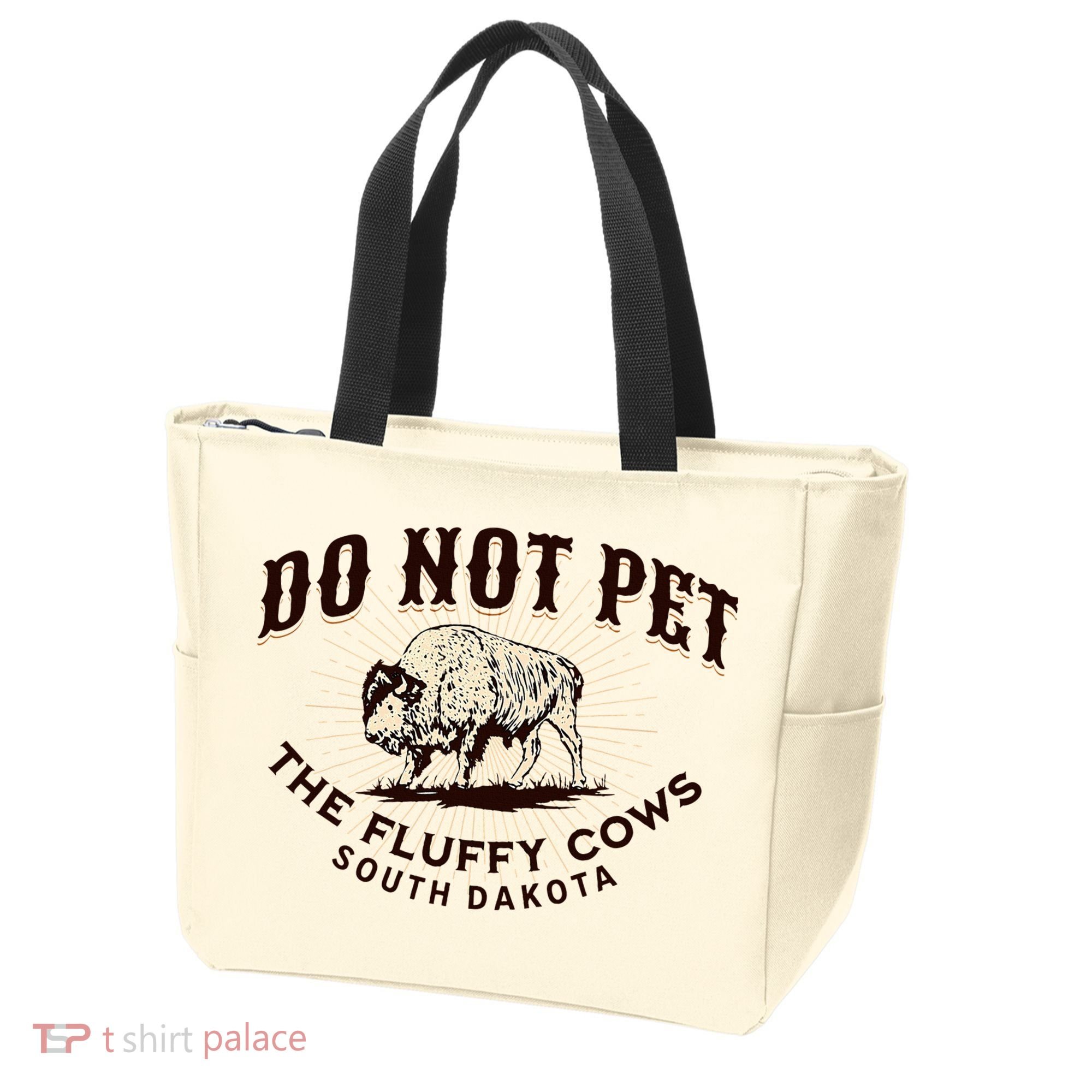 South Dakota Do Not Pet The Fluffy Cows Bison Souvenir Tote Bag