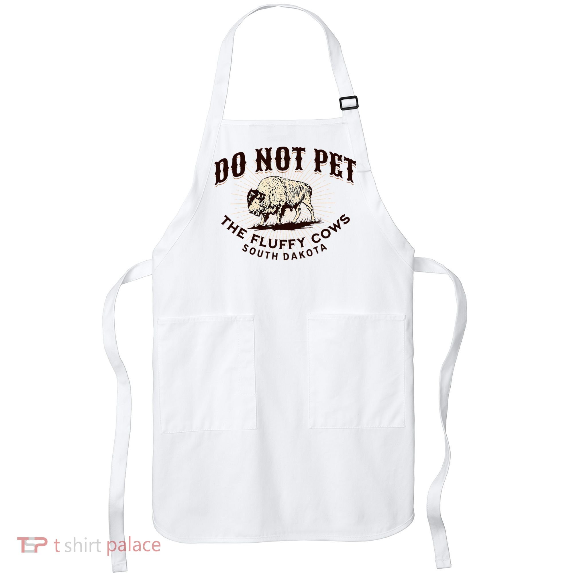 South Dakota Do Not Pet The Fluffy Cows Bison Souvenir Apron