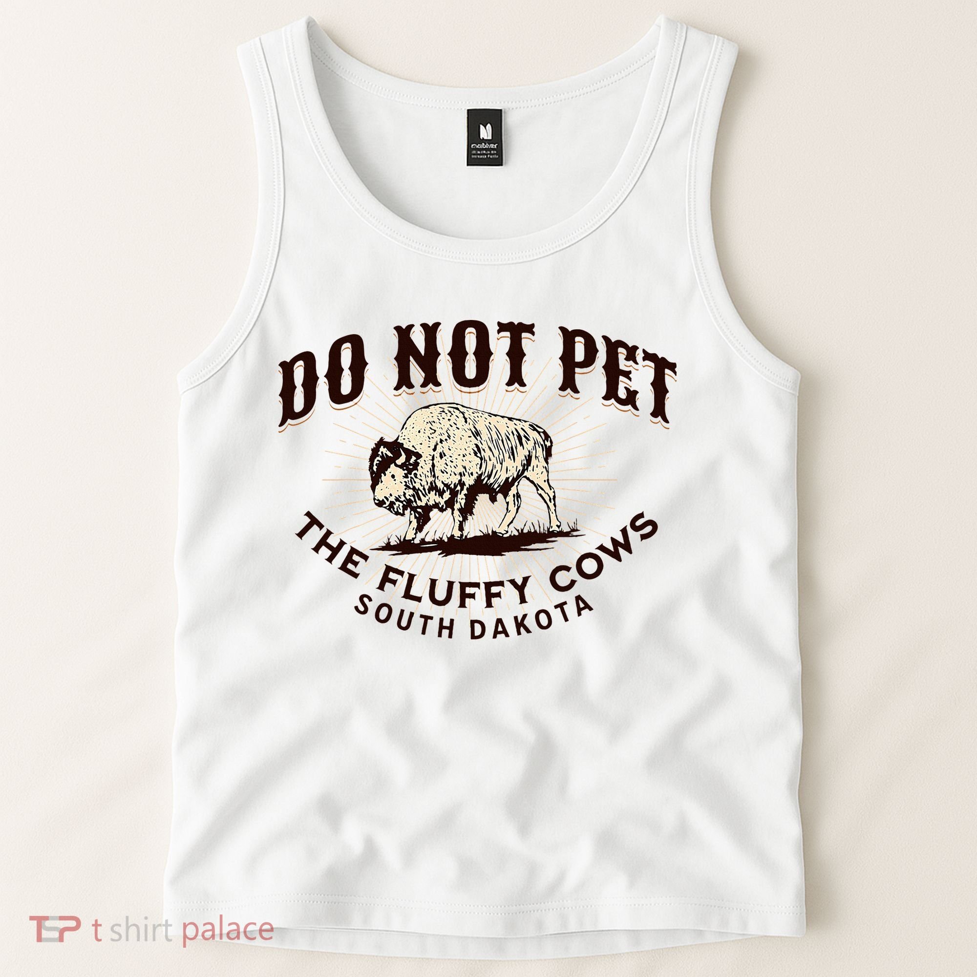 South Dakota Do Not Pet The Fluffy Cows Bison Souvenir Tank Top