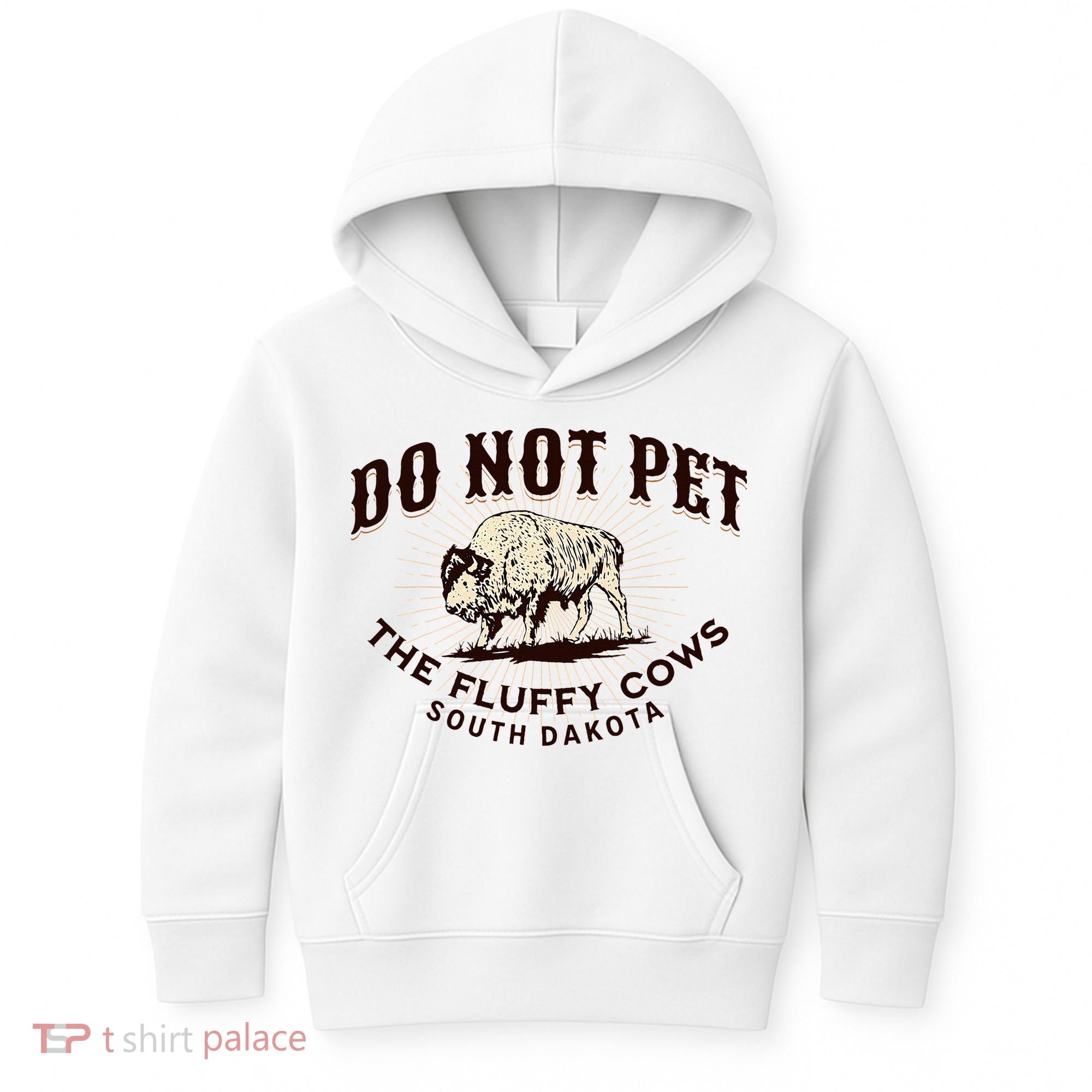 South Dakota Do Not Pet The Fluffy Cows Bison Souvenir Kids Hoodie