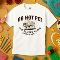 South Dakota Do Not Pet The Fluffy Cows Bison Souvenir Kids T-Shirt thumb 3