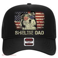Sheltie Dad Dog Lovers American Flag 4th Of July Hat thumb 0