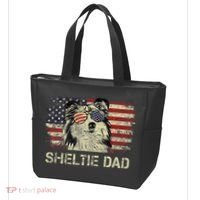 Sheltie Dad Dog Lovers American Flag 4th Of July Tote Bag thumb 3