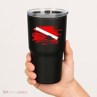 Scuba Diving Diver Down Flag Awesome Marine Diver Dive Gift Tumbler thumb 2