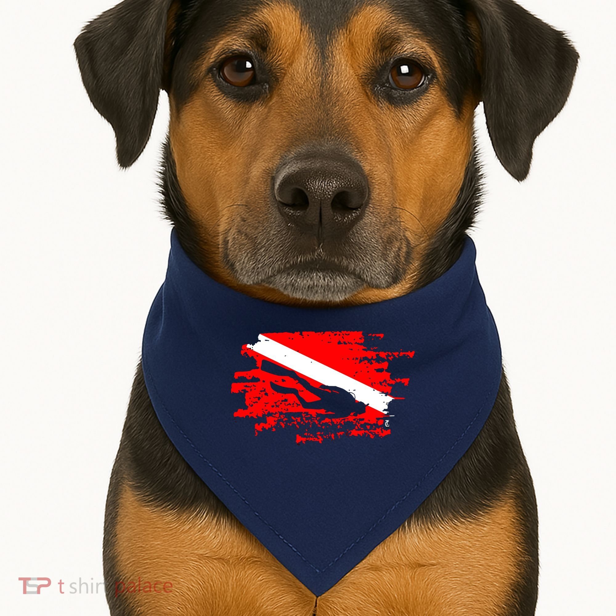 Scuba Diving Diver Down Flag Awesome Marine Diver Dive Gift USA-Made Doggie Bandana