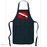 Scuba Diving Diver Down Flag Awesome Marine Diver Dive Gift Apron thumb 0