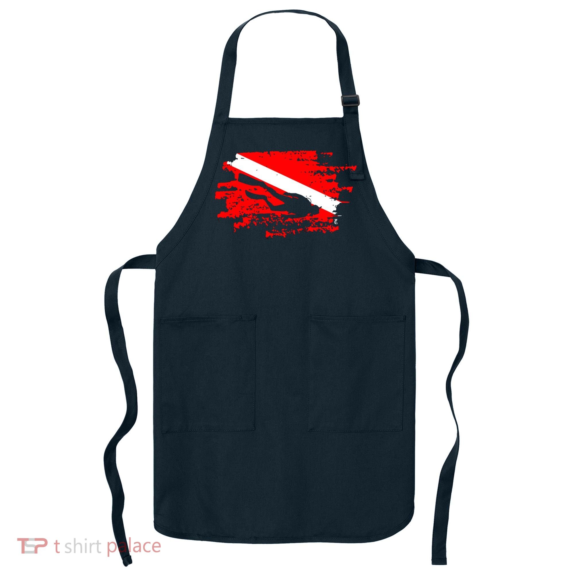 Scuba Diving Diver Down Flag Awesome Marine Diver Dive Gift Apron