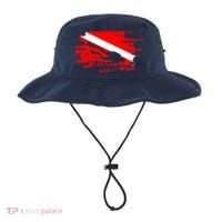 Scuba Diving Diver Down Flag Awesome Marine Diver Dive Gift Bucket Hat thumb 0