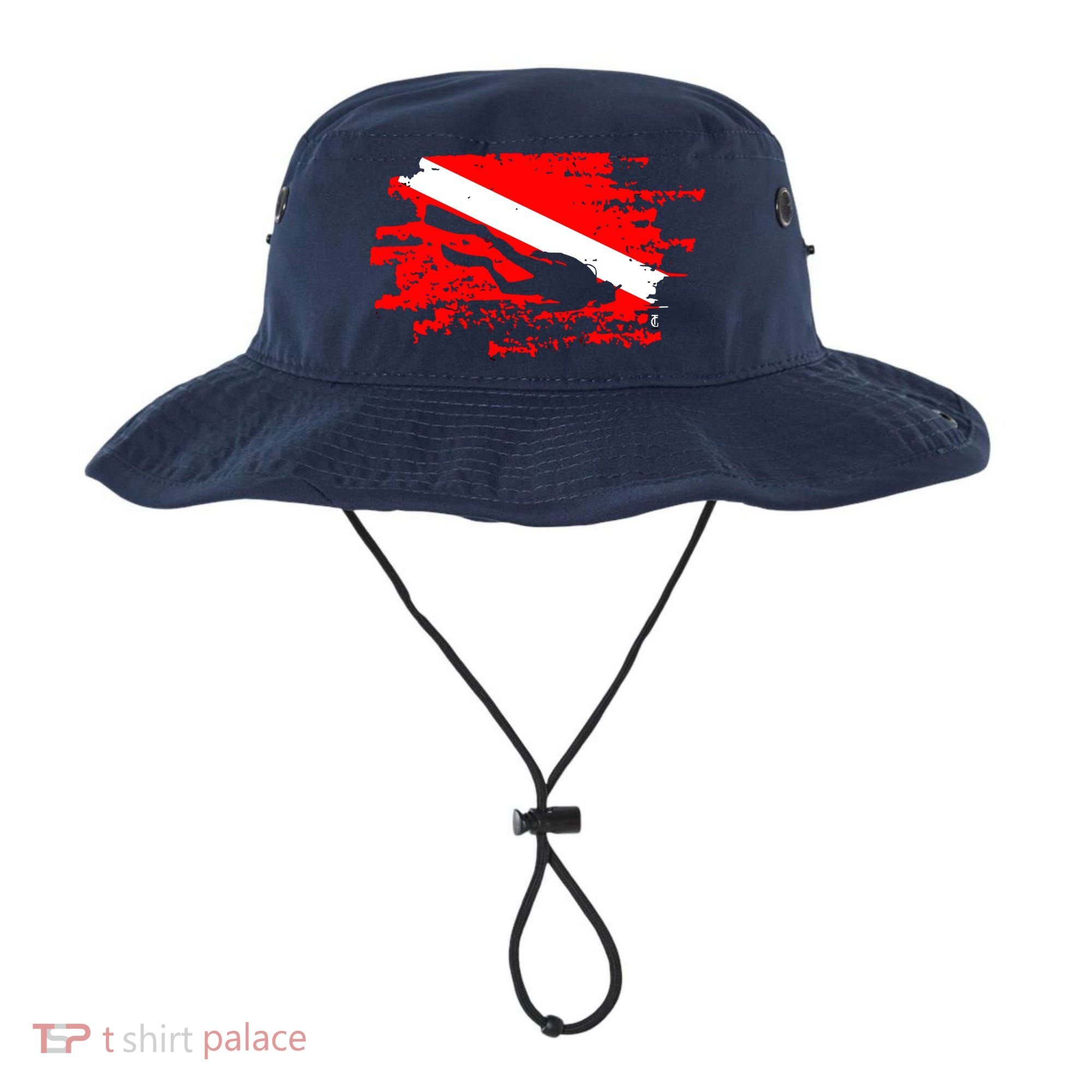 Scuba Diving Diver Down Flag Awesome Marine Diver Dive Gift Bucket Hat