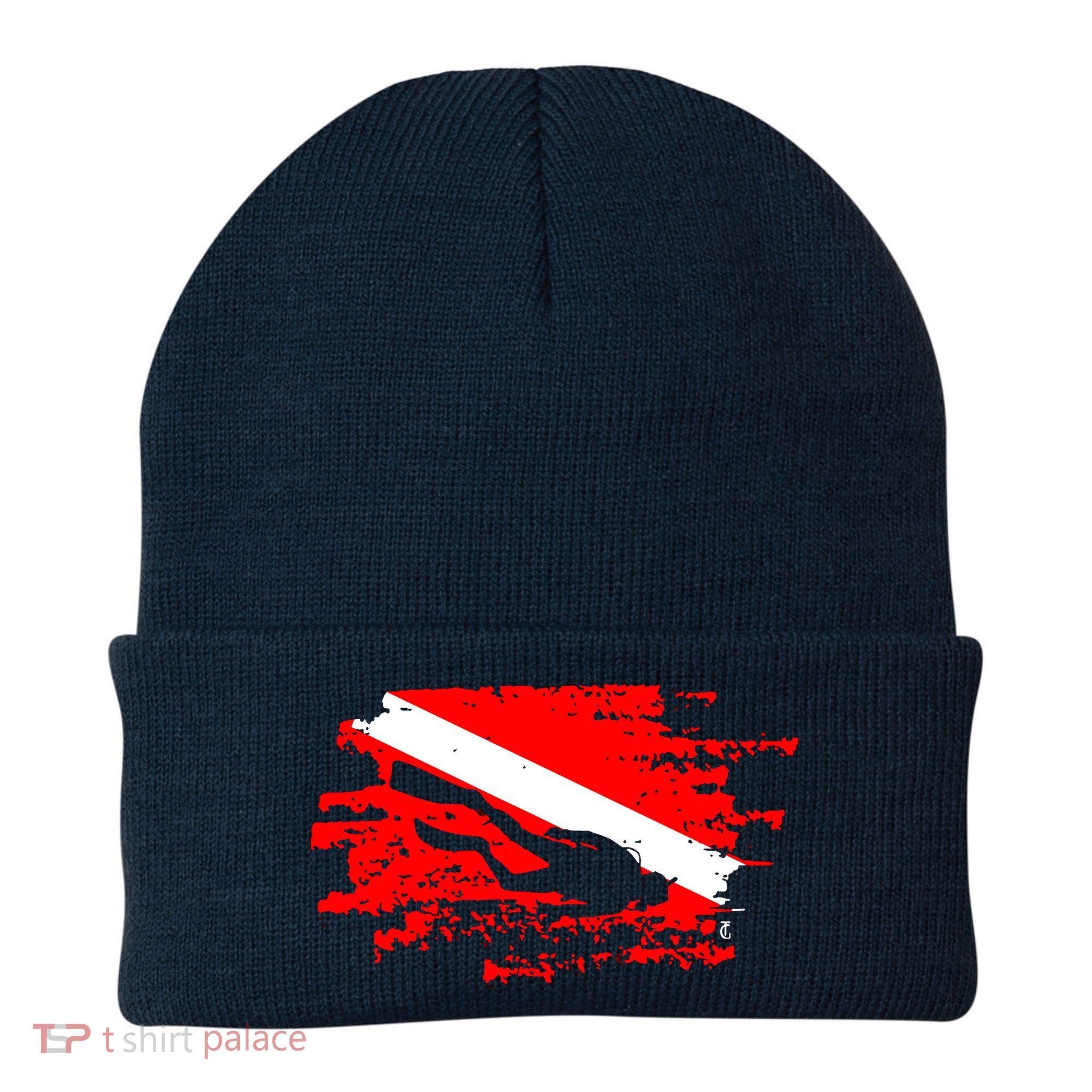 Scuba Diving Diver Down Flag Awesome Marine Diver Dive Gift Beanie
